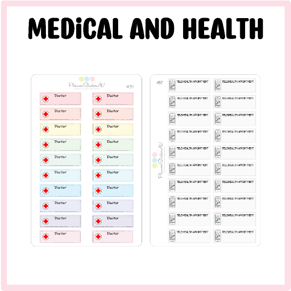 MEDICAL AND HEALTH – Planner Sticker AU