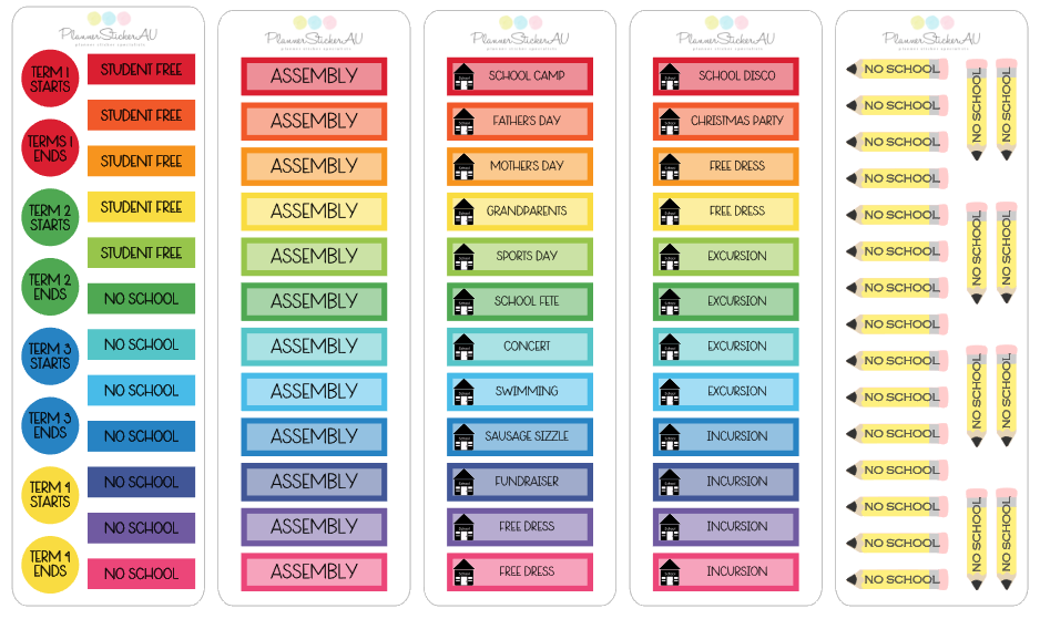 School Basics Pack | 5056 – Planner Sticker AU