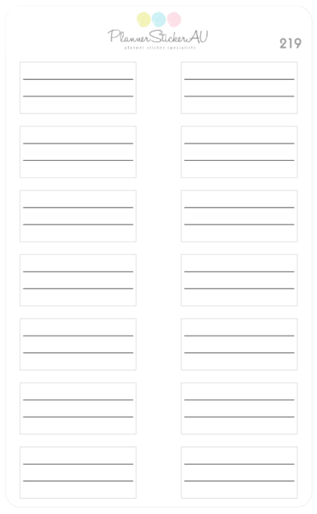 Half Line Box Line Make Your Own Lined Half Box | 221 – Planner Sticker AU