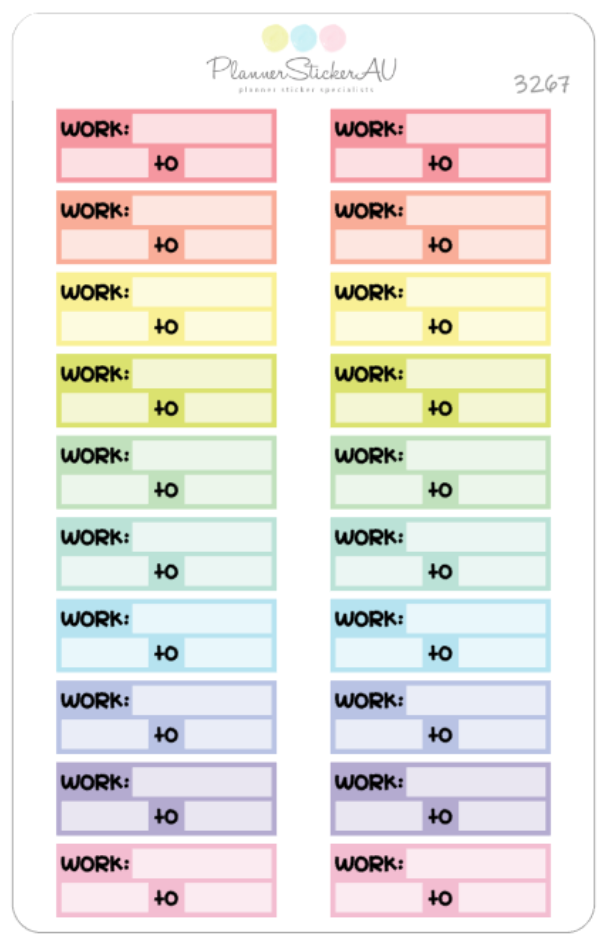 Work Schedule Box | 3267 – Planner Sticker AU