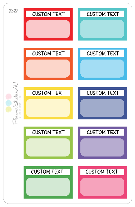 Custom Header Note Box | 38 Colour Options | 3327 – Planner Sticker AU