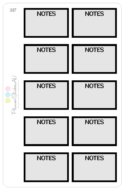 Simple Note Box Sticker For Onenote Notes Box | 36 Colour Options | 337 – Planner Sticker AU