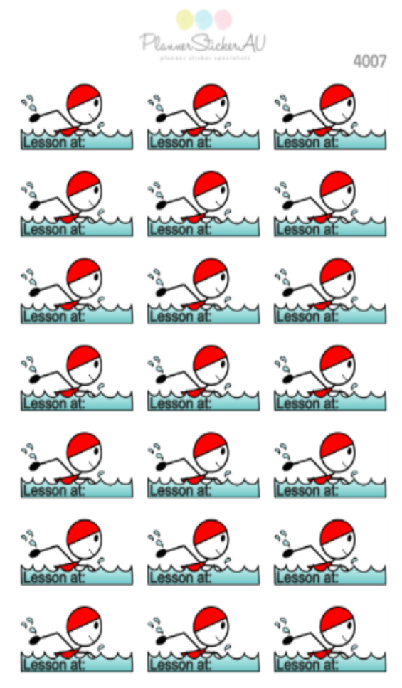 Swimming Leasons | 4007 – Planner Sticker AU