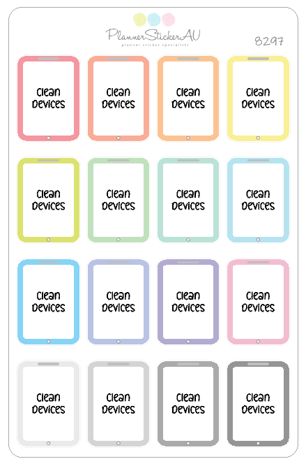 Clean Device Stickers Clean Devices | 8297 – Planner Sticker AU