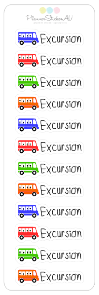 Excursion Labels Mini Sheet | School Excursion | 9063 – Planner Sticker AU