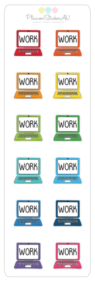 Mini Sheet | Laptop - Work | 9340 – Planner Sticker AU