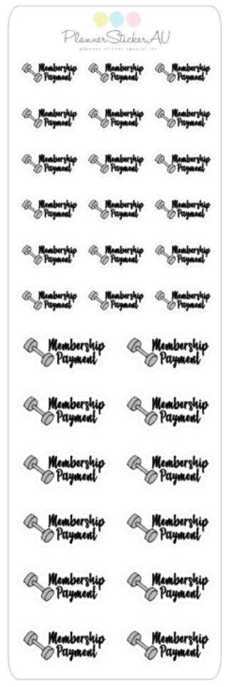 Members Pay Sticker Mini Sheet | Gym Membership Due | 9083 – Planner Sticker AU