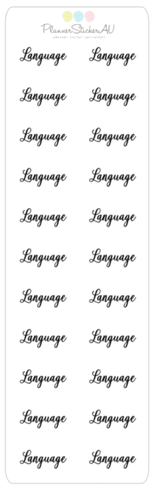 Mini Sheet | School | Language | 9147 – Planner Sticker AU