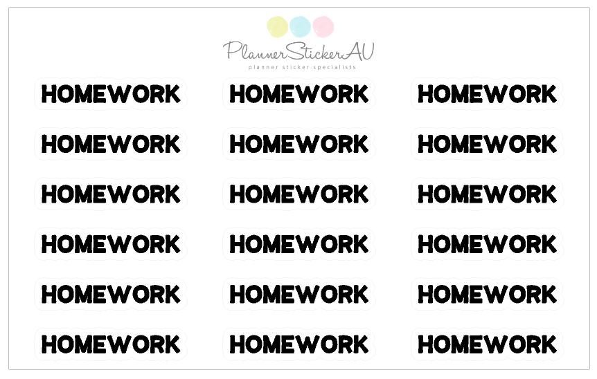 Tiny Stickers | Tiny Text | Homework โ Planner Sticker AU